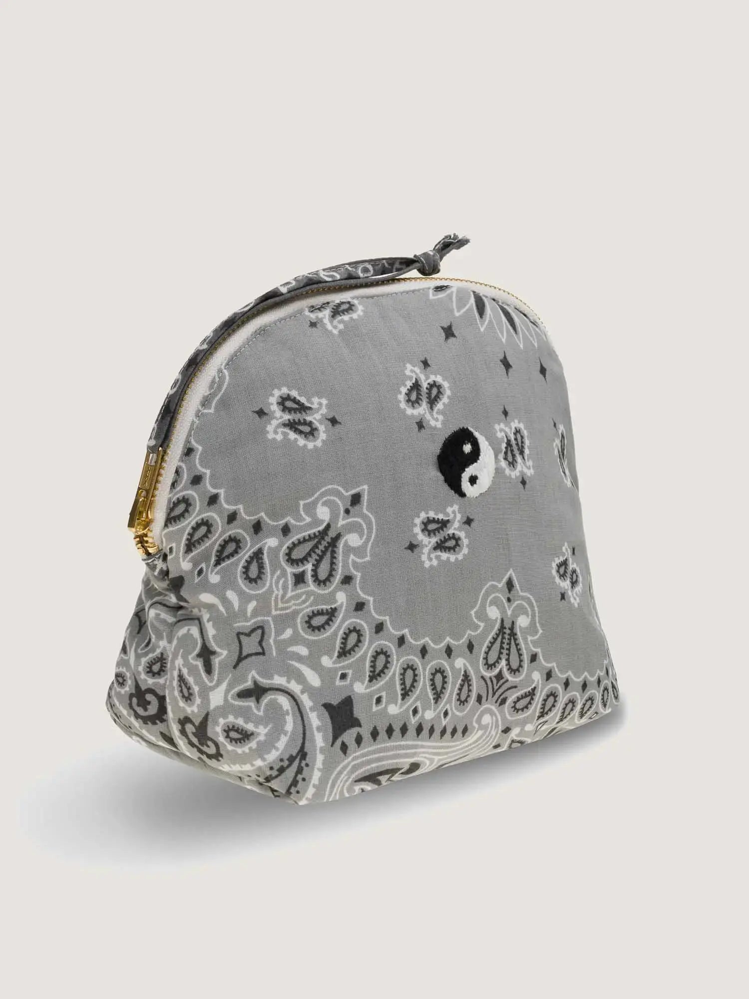 Small Toiletry Bag - YIN & YANG - Pale Grey / Dark Grey