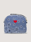 Small Toiletry Bag - HEART - Chambray / Navy