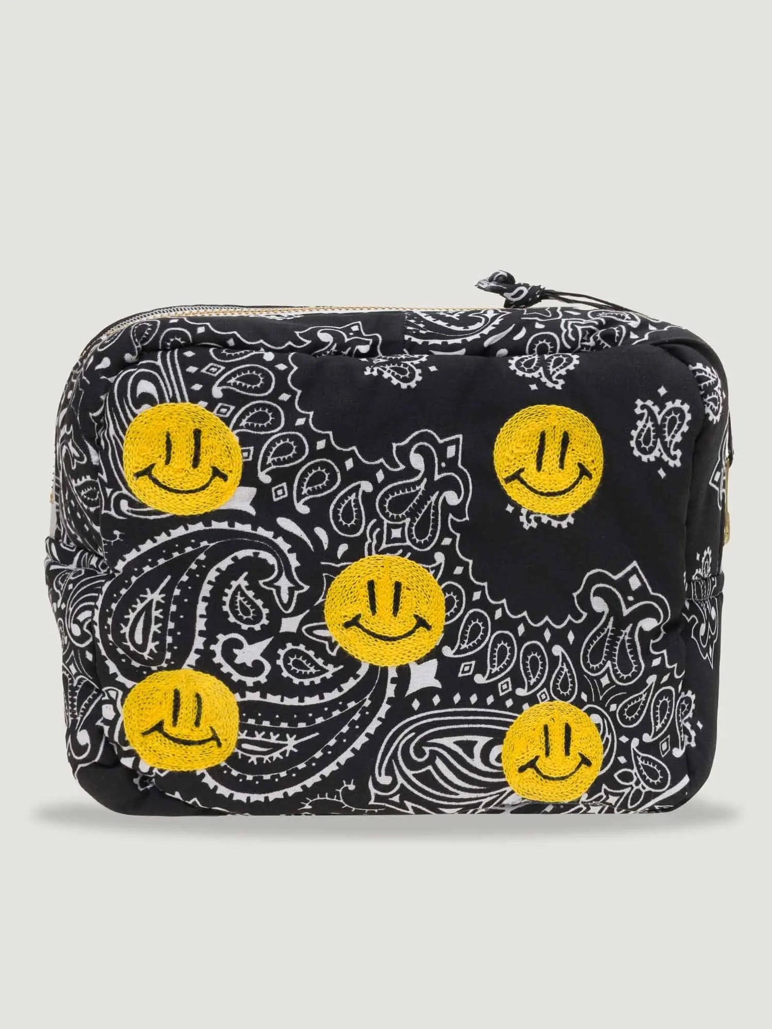 Rectangular toiletry bag - MULTI-EMOJIS HAPPY FACE - All Black