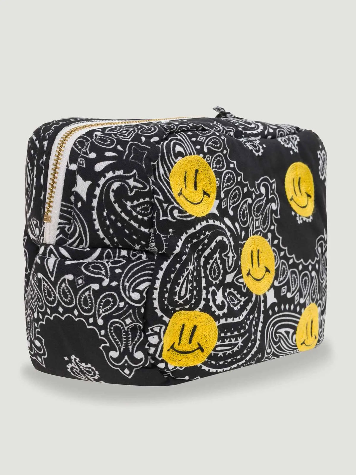 Rectangular toiletry bag - MULTI-EMOJIS HAPPY FACE - All Black