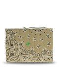 Pochette Zippée Matelassée - TRÈFLE - Beige / Vert Week-end