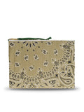 Zipped Quilted Pouch - CLOVER - Beige / Weekend Green