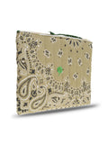 Zipped Quilted Pouch - CLOVER - Beige / Weekend Green