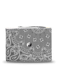 Quilted Zipped Pouch - YIN & YANG - Pale Grey / Dark Grey