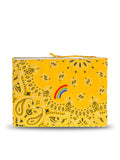 Quilted Zipped Pouch - RAINBOW - All Gold Yellow