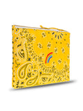 Quilted Zipped Pouch - RAINBOW - All Gold Yellow
