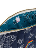 Quilted Zipped Pouch - RAINBOW - Navy / Petrol