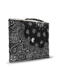 Quilted Zipped Pouch - YIN & YANG - All Black