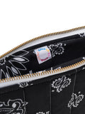 Quilted Zipped Pouch - YIN & YANG - All Black
