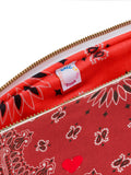 Zipped Pouch - HEART - Vintage Red / Real Red