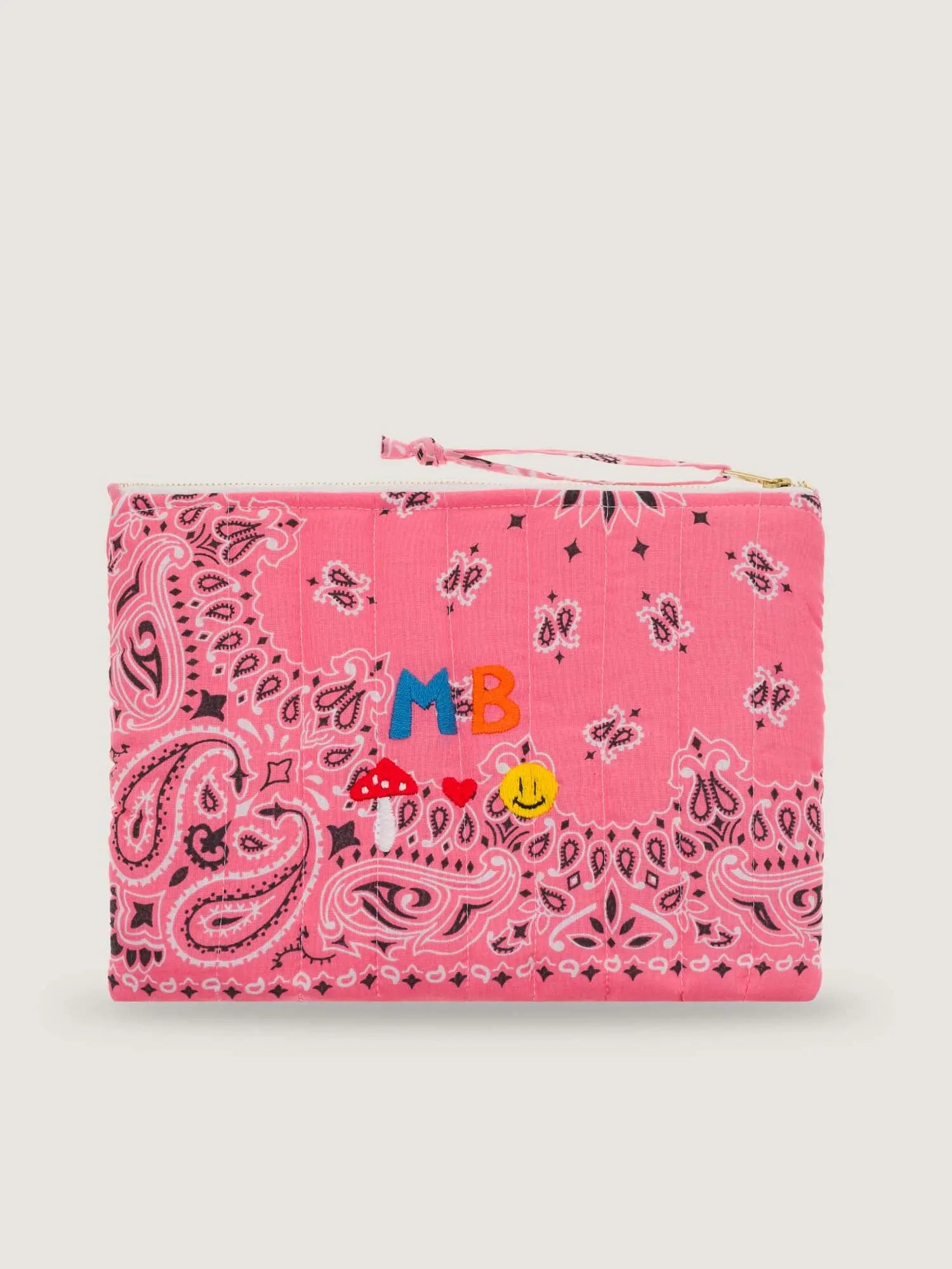 Zipped pouch - Small customized embroidery