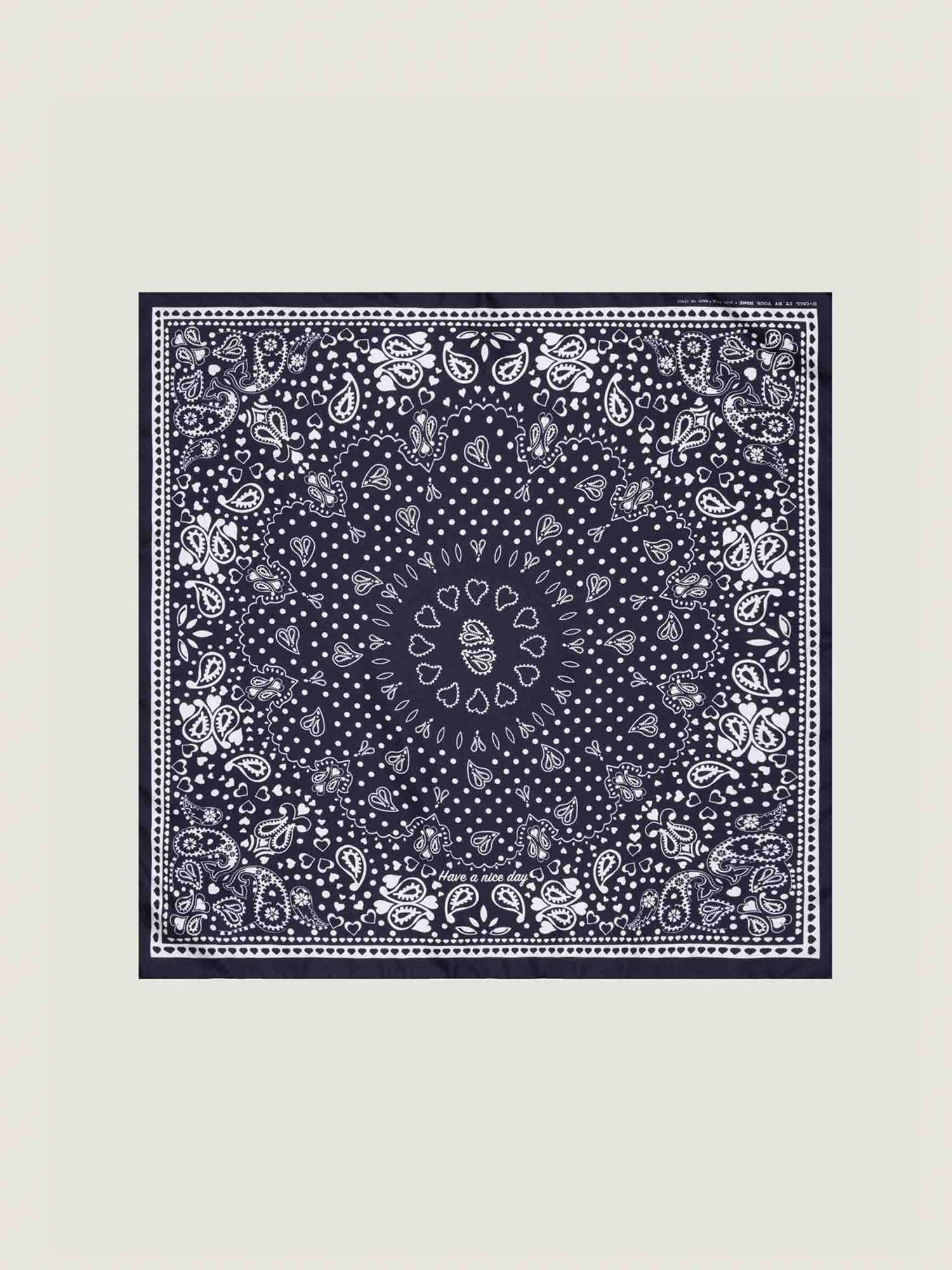 Bandana en Soie - BLACK MI COLAZON - Petit Modèle