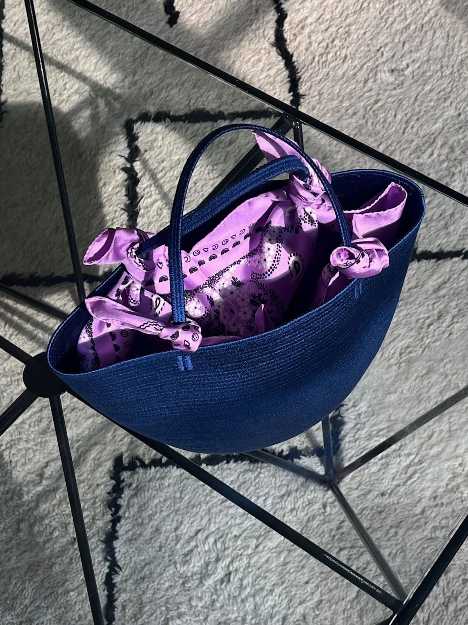 Bandana en Soie - LAVANDE - Petit Modèle