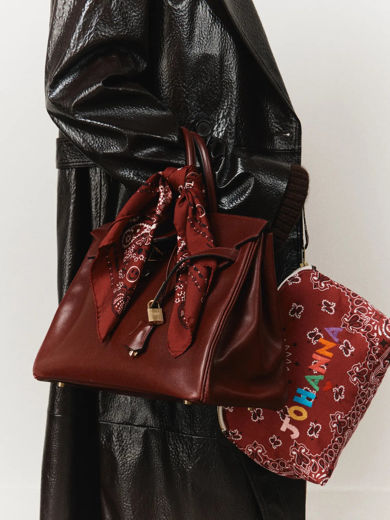 Silk Bandana - BURGUNDY - Small Model