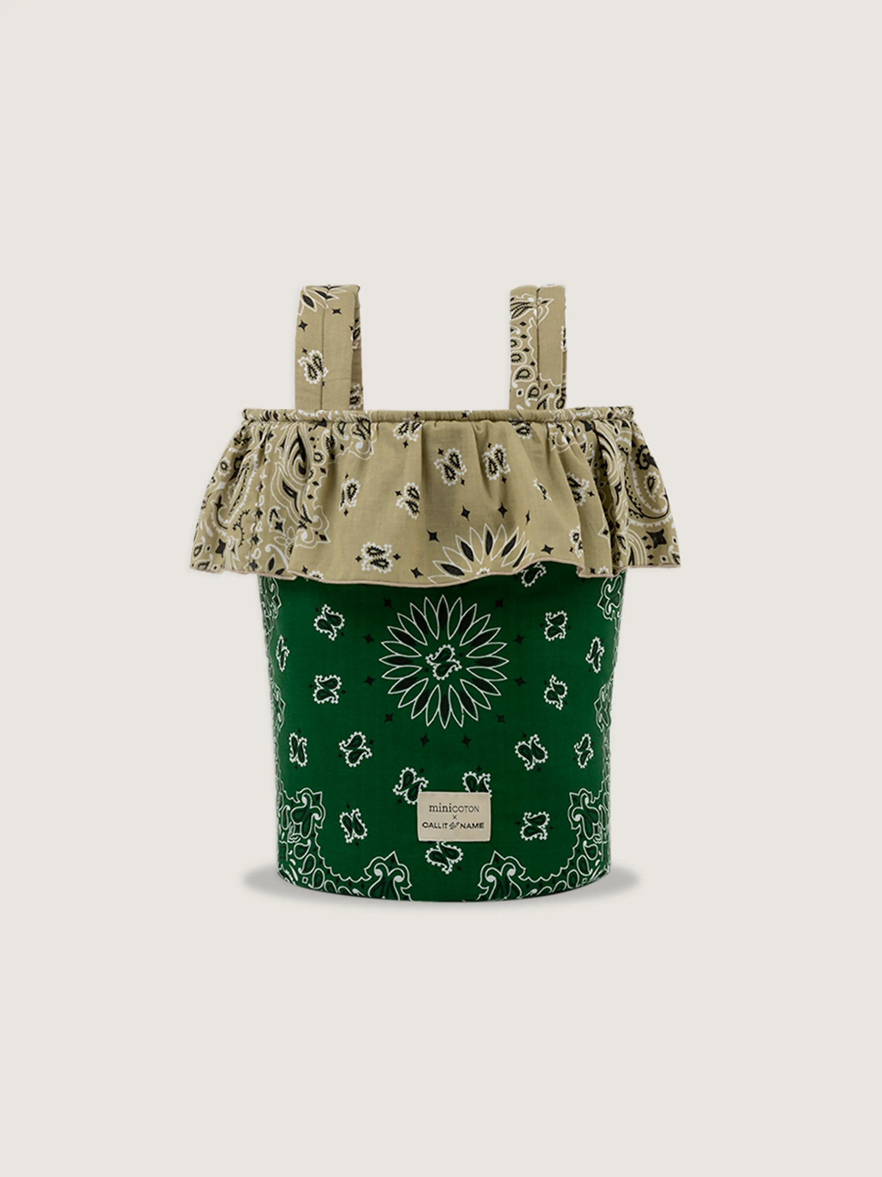 Sac basket - Minicoton - Vert Weekend / Beige