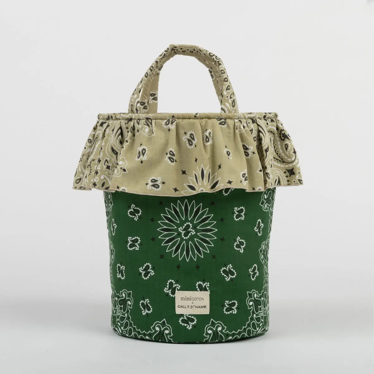 Sac basket - Minicoton - Vert Weekend / Beige