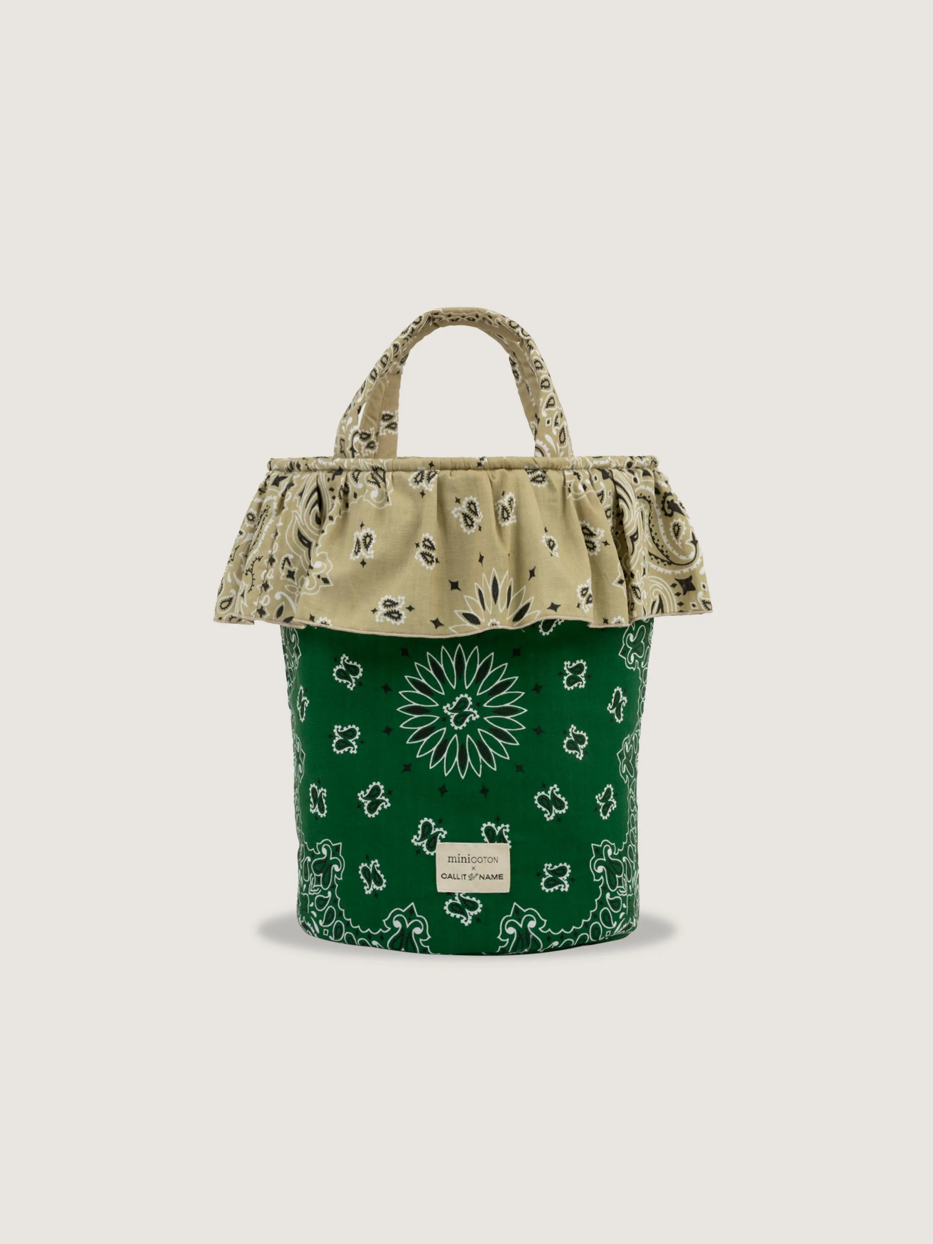 Basket bag - Minicoton - Weekend Green / Beige