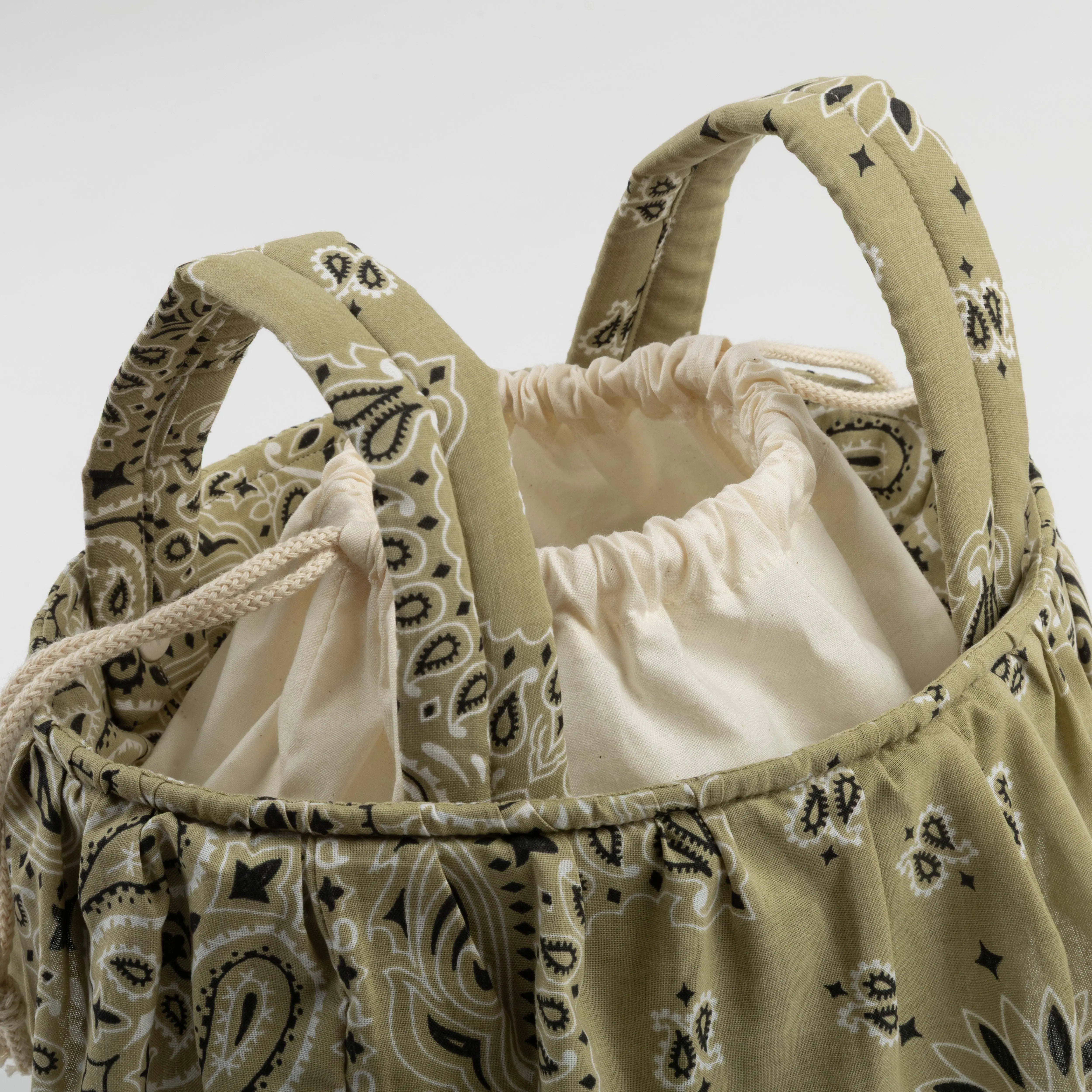 Sac basket - Minicoton - Vert Weekend / Beige