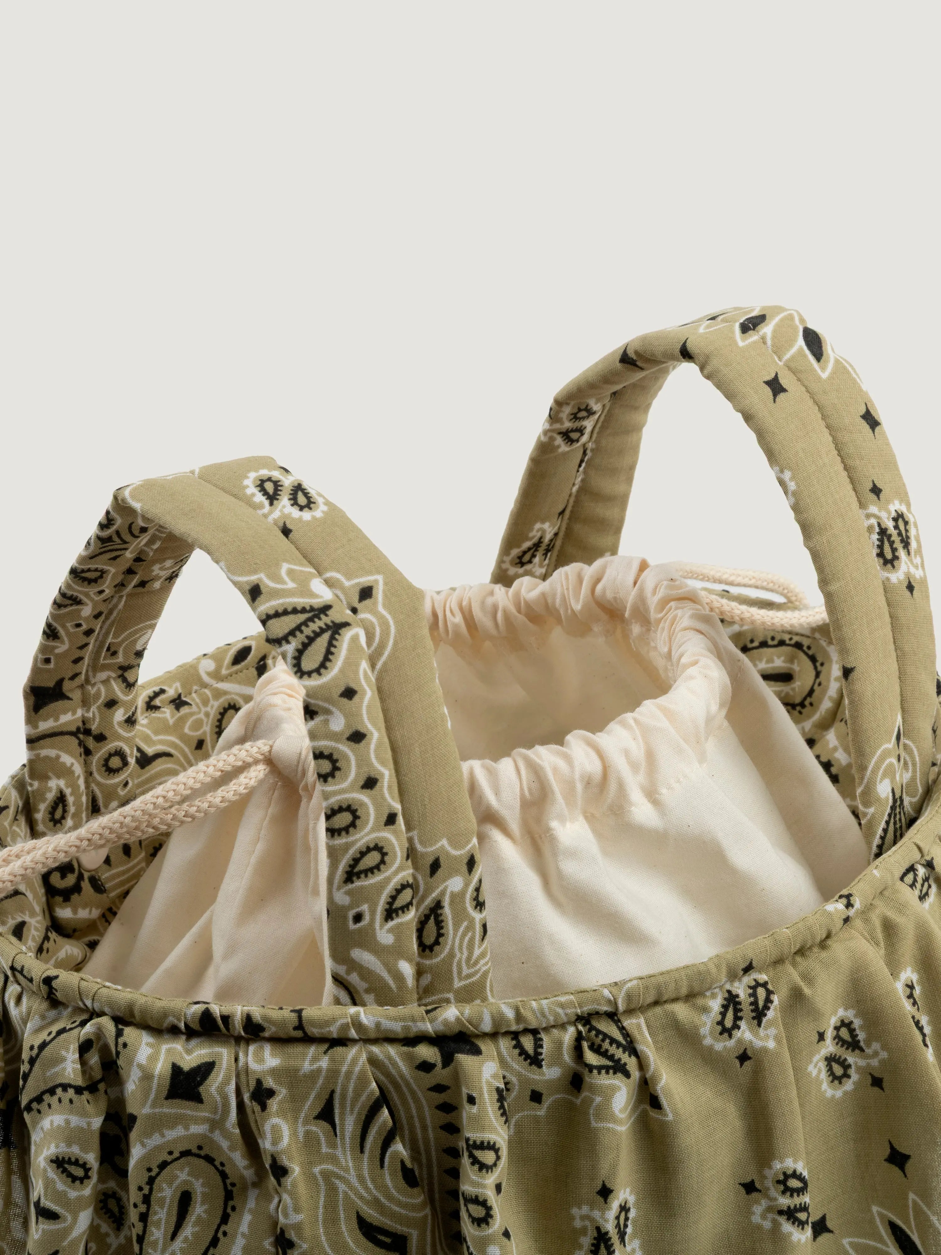 Sac basket - Minicoton - Vert Weekend / Beige