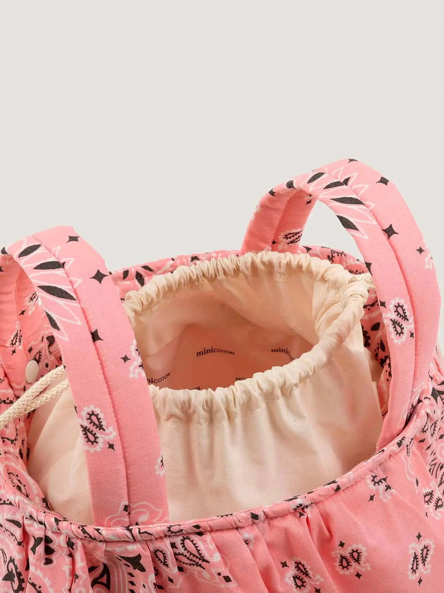 Sac Basket - Minicoton - Strawberry pink / Pale pink