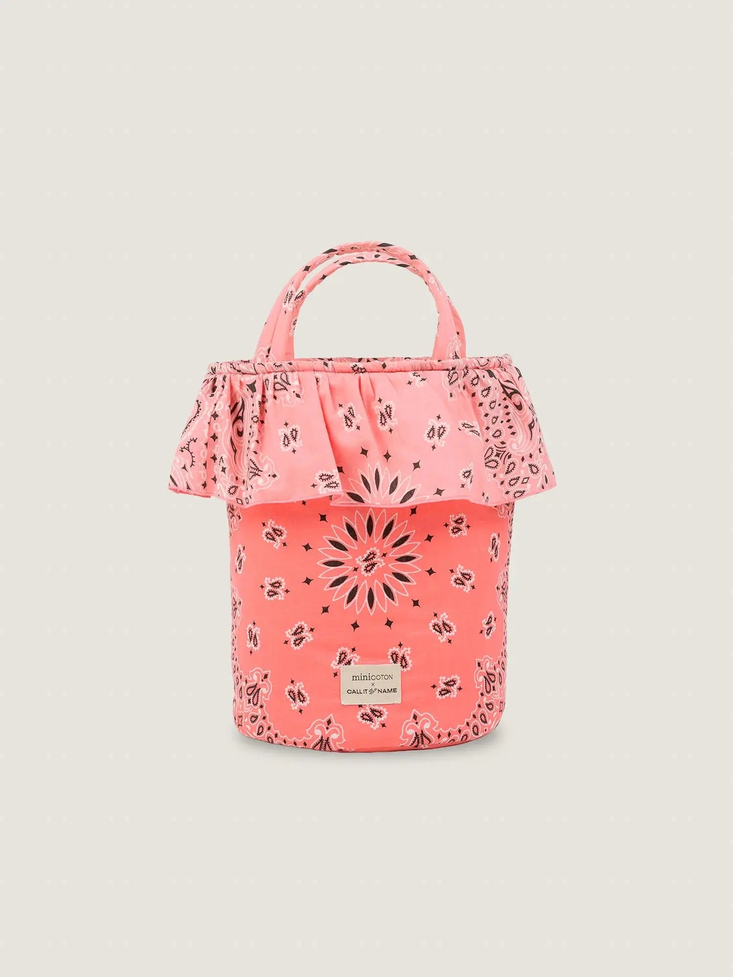 Sac Basket - Minicoton - Strawberry pink / Pale pink