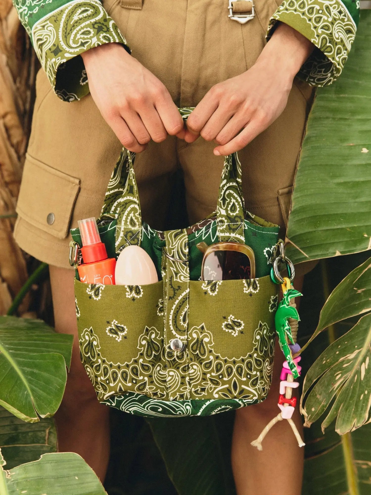 Sac Jolie Pocket -  Bronze / Vert Week-end