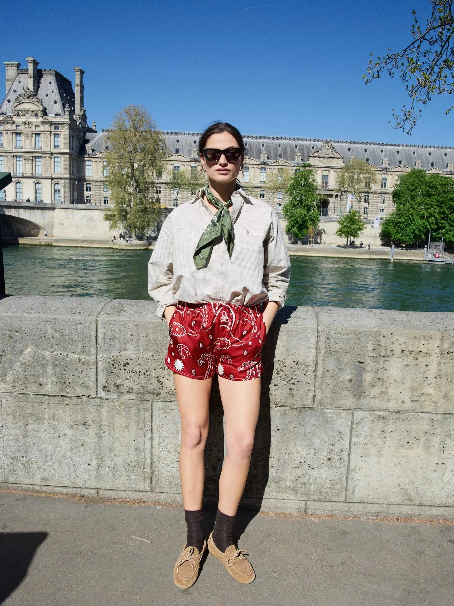 Short en Soie - HOWDY - Rouge
