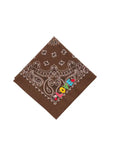 Bandana - Small Embroidery - LOVE - Brown