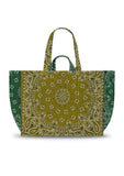 Quilted Maxi Cabas Tote - LUCK - Bronze / Vert Week-end