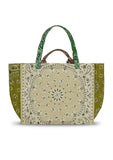 Quilted Maxi Cabas Tote - PATCHWORK - Beige / Bronze