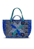 Quilted Maxi Cabas Tote - PATCHWORK - Navy / Colorblock