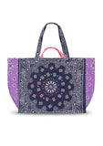 Maxi Cabas - COEURS - Navy / Lilas