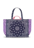 Maxi Cabas Tote - HEARTS - Navy / Lilac