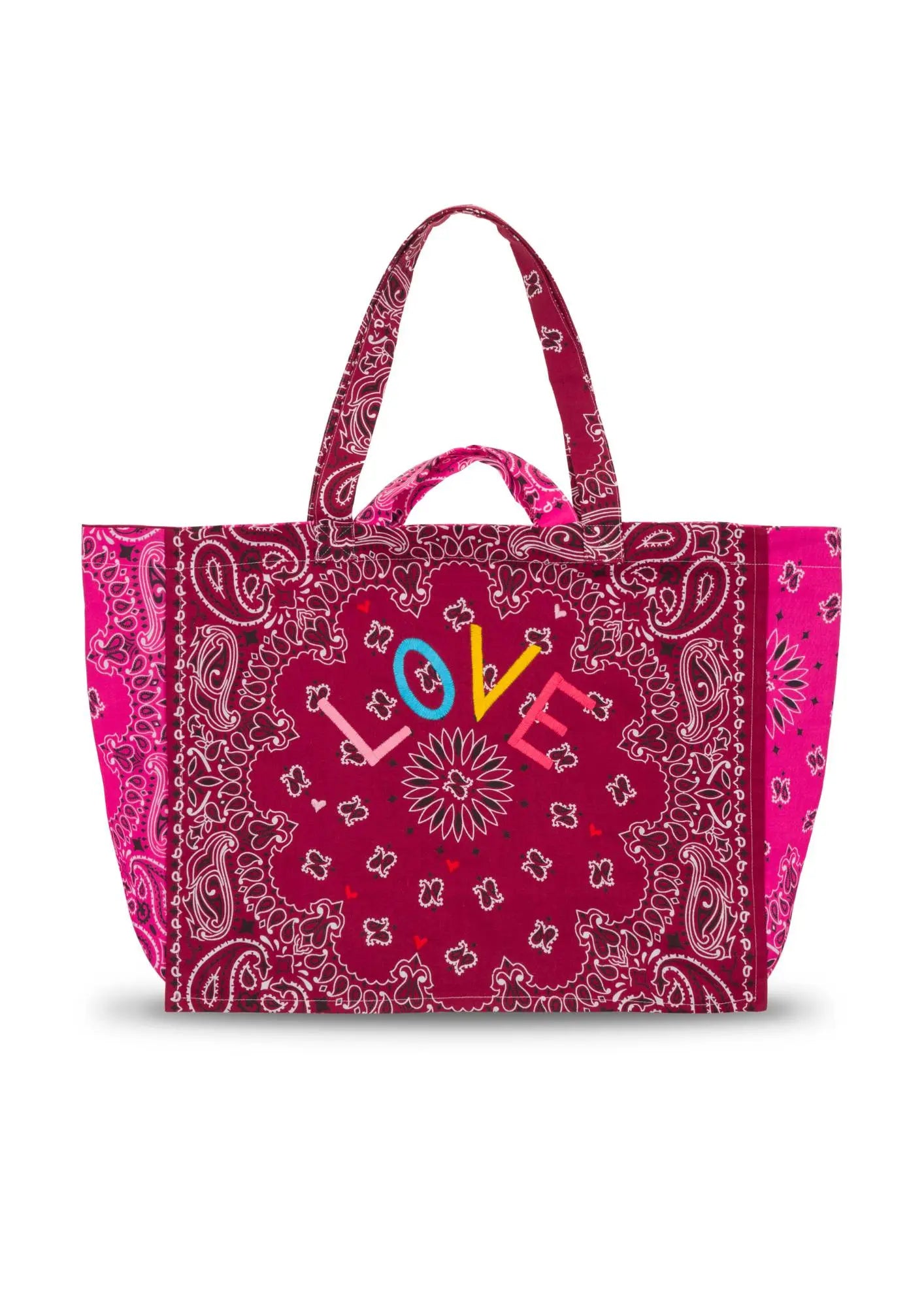 Maxi Cabas - LOVE - Bordeaux / Fuchsia
