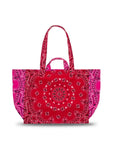 Medium Cabas Tote - HEARTS - Real Red / Flashing Pink