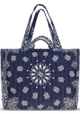Quilted Maxi Travel Bag - LIFE IS A JOURNEY - All Navy