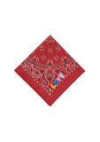 Bandana - Small Embroidery - LOVE - Vintage Red