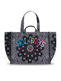 Quilted Maxi Cabas Tote - HOLIDAYS - All Black