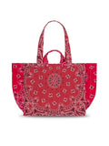Quilted Medium Cabas Tote - LOVE - Vintage Red / Real Red