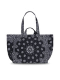 Medium Quilted Cabas - HEARTS - All Black 