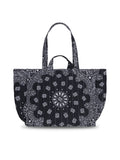 Quilted Medium Cabas Tote - HEARTS - All Black