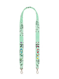 Thin Embroidered Bag Strap - HEARTS - Mint