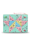 Quilted Zipped Pouch - PATCHWORK - Mint / Colorblock