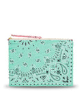 Quilted Zipped Pouch - PATCHWORK - Mint / Colorblock