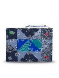 Pochette Zippée Matelassée - PATCHWORK - Navy / Chambray