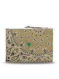 Quilted Zipped Pouch - CLOVER - Beige / Brown