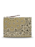 Zipped Quilted Pouch - Clover - Beige / Marron