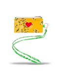 Card Holder - HEART - Gold Yellow / Grass Green