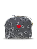 Small Toilet Bag - HEART - Dark Grey / Pale Grey