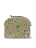 Mini Zipped pouch - CLOVER - Beige / Green Week-end